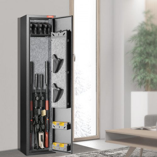 5 Rifles Gun Safe Rifle Safe with Fingerprint Lock Quick Access Gun
