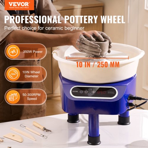 Pottery Wheel 10 inch Pottery Forming Machine 350W Electric Wheel for Pottery