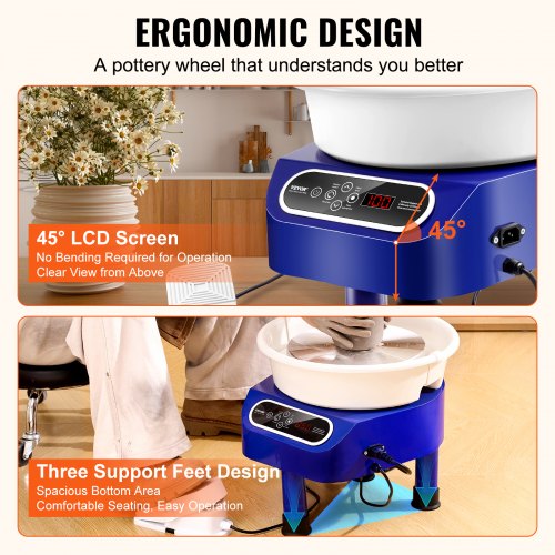 Pottery Wheel 10 inch Pottery Forming Machine 350W Electric Wheel for Pottery