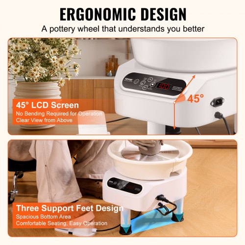Pottery Wheel 10 inch Pottery Forming Machine Direct Drive Ceramic Wheel