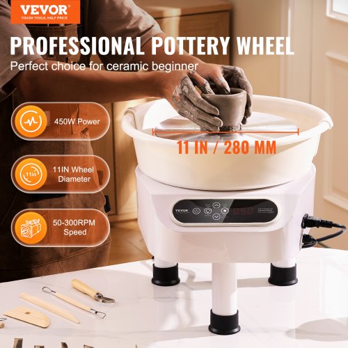 Pottery Wheel 11 inch Pottery Forming Machine 450W Electric Wheel for Pottery