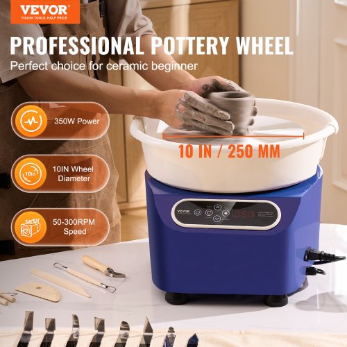 Pottery Wheel 10 inch Pottery Forming Machine 350W Electric Wheel for Pottery