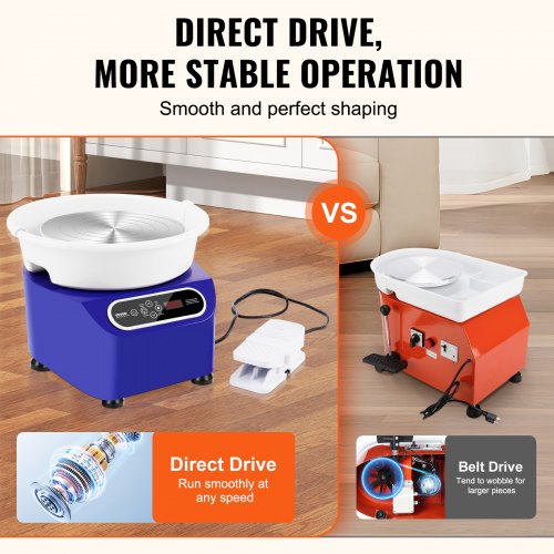Pottery Wheel 10 inch Pottery Forming Machine 350W Electric Wheel for Pottery