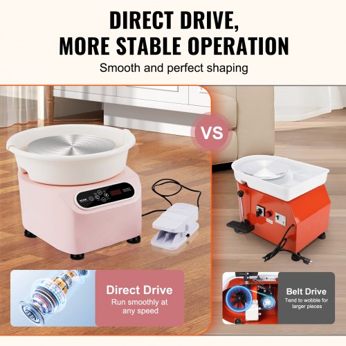Pottery Wheel 10 inch Pottery Forming Machine 350W Electric Wheel for Pottery