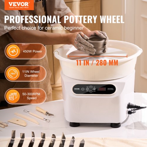 Pottery Wheel Direct Drive Ceramic Wheel with Shaping Tools for DIY Art