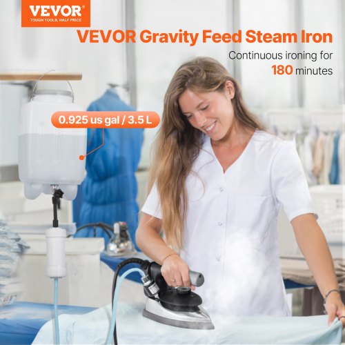 Gravity Feed Steam Iron 1000W Gravity Feed Iron with 3.5 L Large Capacity