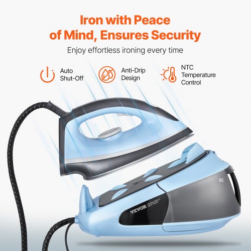 Steam Station 1700W Steam Iron for Clothes with 1.8L Large Capacity Water