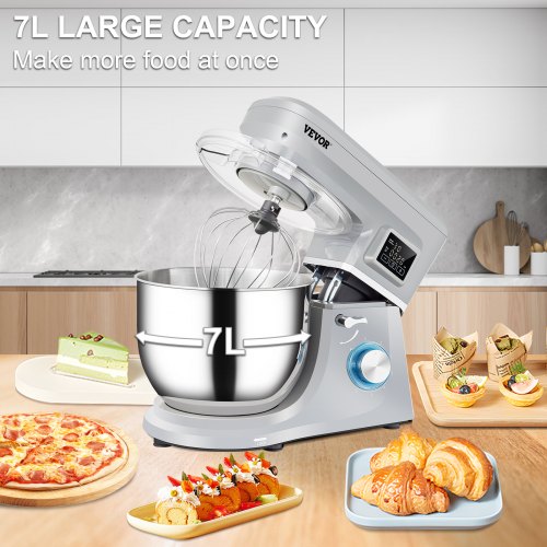 Stand Mixer 660W Electric Dough Mixer with 6 Speeds LCD Screen Timing