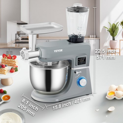 5 IN 1 Stand Mixer 660W TiltHead Multifunctional Electric Mixer with 6