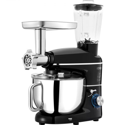 3in1 Multifunctional Stand Mixer 6QT Stainless Steel Bowl 660W 6P