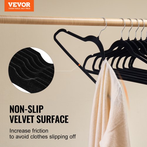 Hangers 11lbs LoadBearing 50 Pack Black Velvet Hangers with 360 Degree