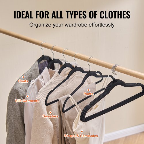 Hangers 11lbs LoadBearing 50 Pack Black Velvet Hangers with 360 Degree
