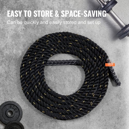 Battle Rope 1.5 Inch Diameter 30Ft Length Polyester Exercise Rope Battle