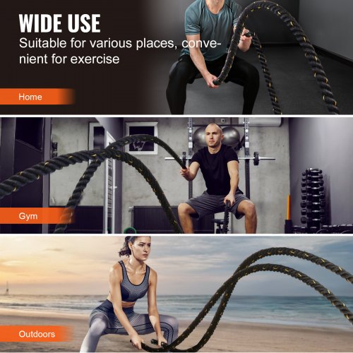 Battle Rope 1.5 Inch Diameter 30Ft Length Polyester Exercise Rope Battle