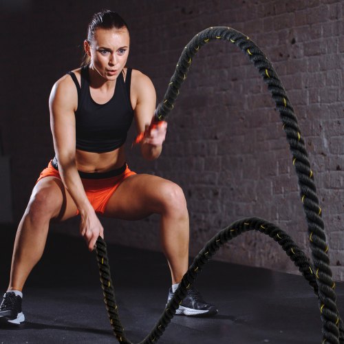 Battle Rope 1.5 Inch Diameter 30Ft Length Polyester Exercise Rope Battle