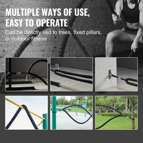 Battle Rope 15 40Ft Gym Workout Strength Training Exercise Fitness Rope