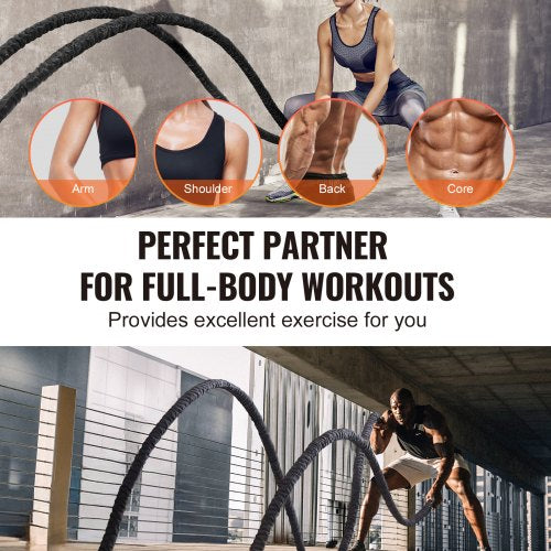 Battle Rope 15 40Ft Gym Workout Strength Training Exercise Fitness Rope