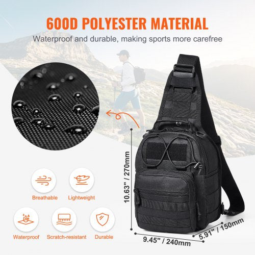Tactical Sling Bag 10L Military Rover Shoulder Sling Backpack with Molle