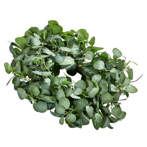 Artificial Decorative Wreath 26 in Green Decorated with Eucalyptus