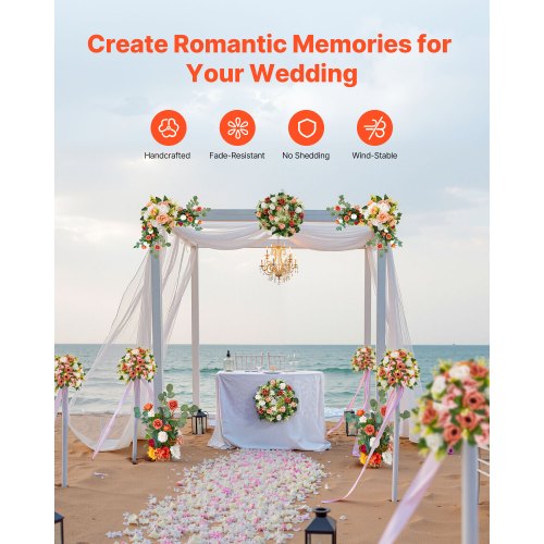 Standing Artificial Flowers Arrangements 4 PCS 175Inch Tall Faux Flower