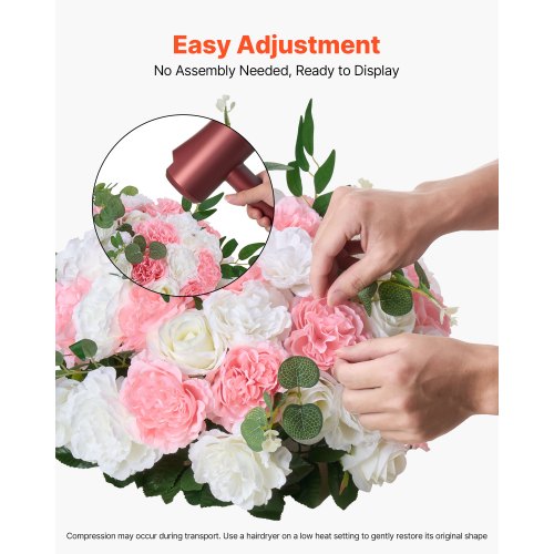 Flower Ball Arrangement Bouquet 10 PCS 17.7Inch Diameter Artificial Flower