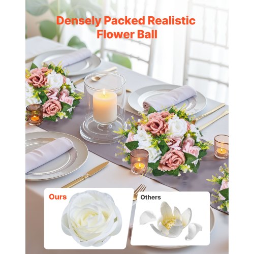 Flower Ball Arrangement Bouquet 10PCS 95Inch Diameter Artificial Flower