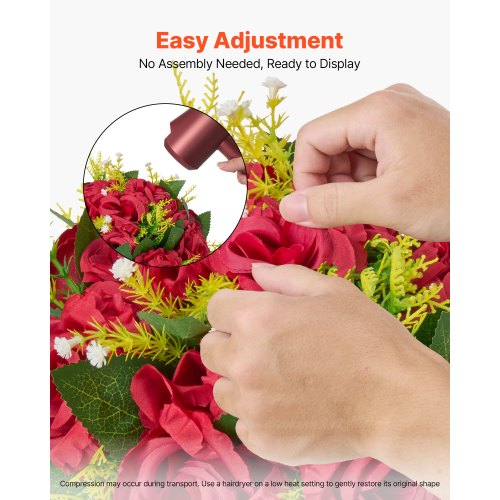 Flower Balls Arrangement Bouquet 10 PCS 9.5 Inch Wedding Red Roses
