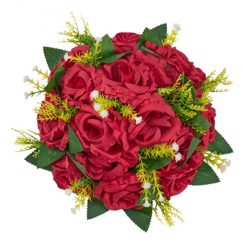 Flower Balls Arrangement Bouquet 10 PCS 9.5 Inch Wedding Red Roses