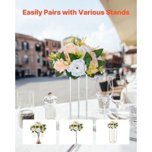Flower Ball Arrangement Bouquet 10 PCS 9.5 Inch Diameter Artificial Flowers