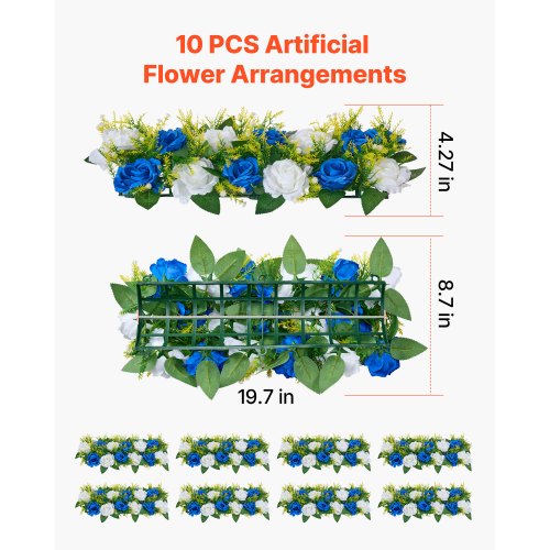 Flower Ball Arrangement Bouquet 10 PCS 19.6 x 8.6 Inch Artificial Flower