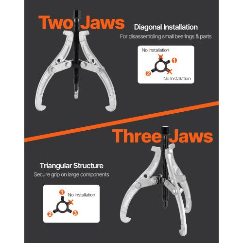 Gear Puller Set 3 in4 in6 in8 in 3 Jaw Bearing Puller with Reversible