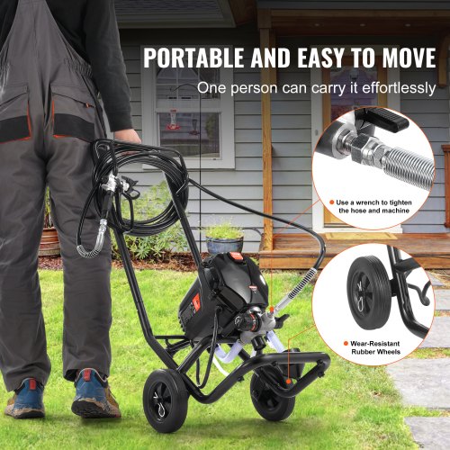 750W Stand Airless Paint Sprayer 3000PSI High Efficiency Electric Airless