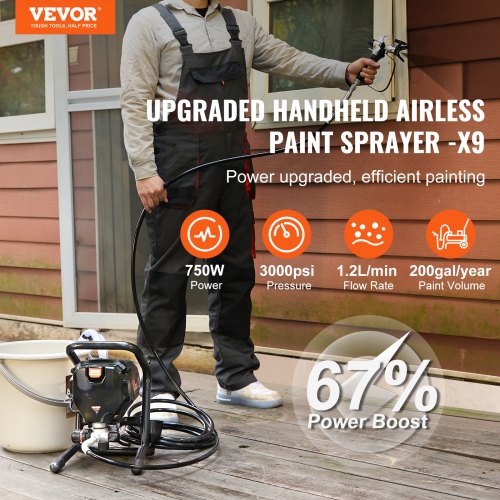 Stand Airless Paint Sprayer 3000PSI 750W Efficient Electric Airless