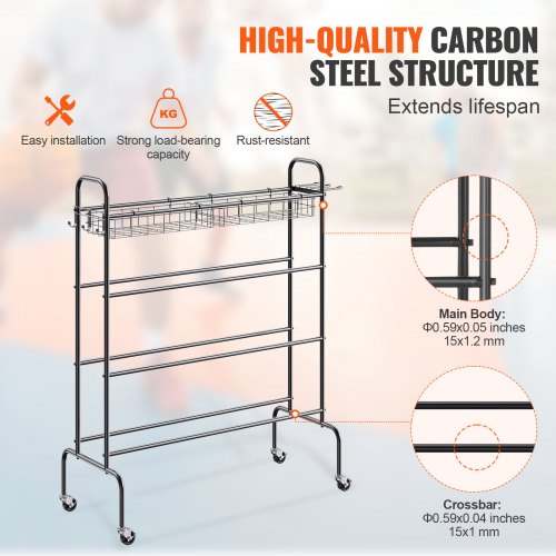 Basketball Rack 4Layers Rolling Basketball Shooting Training Stand Sports
