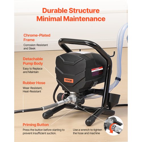 Stand Airless Paint Sprayer 650W High Efficiency Airless Sprayer 3000PSI