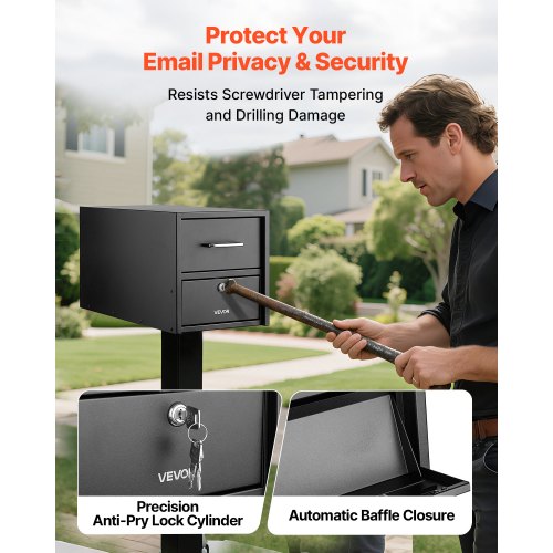 Post Mount Mailbox AntiPry AntiTheft Mailboxes for Outside Heavy Duty