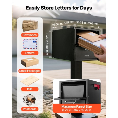 Post Mount Mailbox AntiPry AntiTheft Mailboxes for Outside Heavy Duty