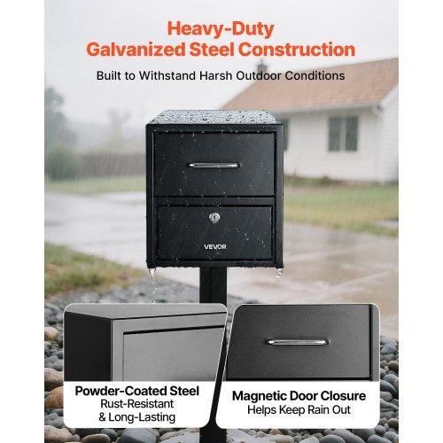 Post Mount Mailbox AntiPry AntiTheft Mailboxes for Outside Heavy Duty