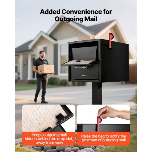 Post Mount Mailbox AntiPry AntiTheft Mailboxes for Outside Heavy Duty