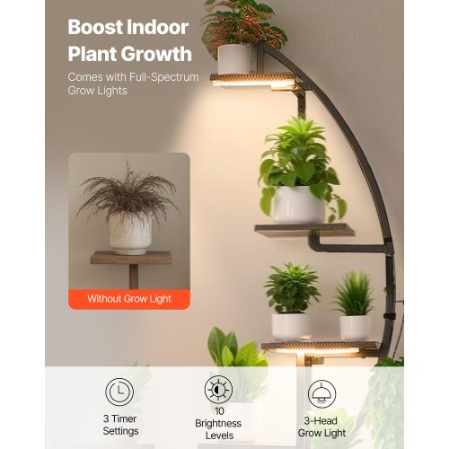 Plant Stand Indoor with Grow Lights 65.5 in Tall 7Tiered Lighted Plant