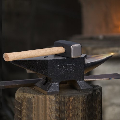 Single Horn Anvil 22Lbs Cast Steel Anvil High Hardness Rugged Round Horn