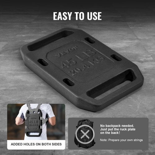 Cast Iron Ruck Weights 45LB Single Ruck Plate Weighted Weights for Rucking
