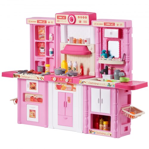 Kids Kitchen Playset 3in1 Toddler Kitchen with Simulated Spray Sounds
