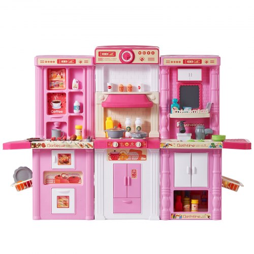 Kids Kitchen Playset 3in1 Toddler Kitchen with Simulated Spray Sounds