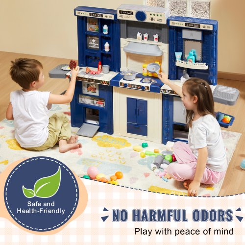 Kids Kitchen Playset 3in1 Toddler Kitchen with Simulated Spray Sounds