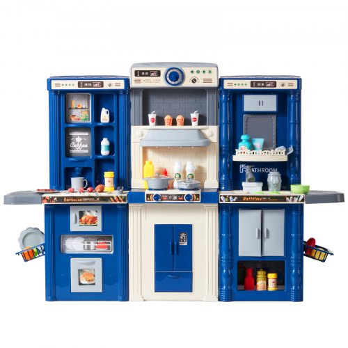 Kids Kitchen Playset 3in1 Toddler Kitchen with Simulated Spray Sounds