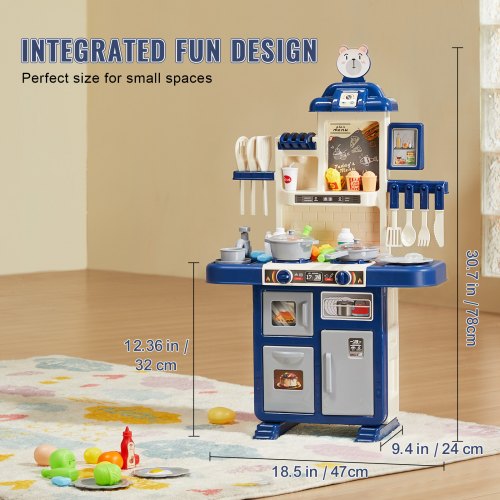 Kids Kitchen Playset Toddler Kitchen with Cooking Stove with Steam Sounds