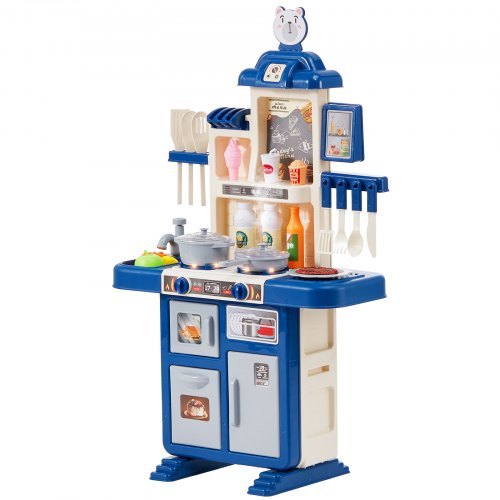 Kids Kitchen Playset Toddler Kitchen with Cooking Stove with Steam Sounds