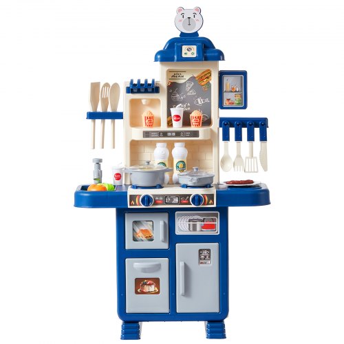 Kids Kitchen Playset Toddler Kitchen with Cooking Stove with Steam Sounds