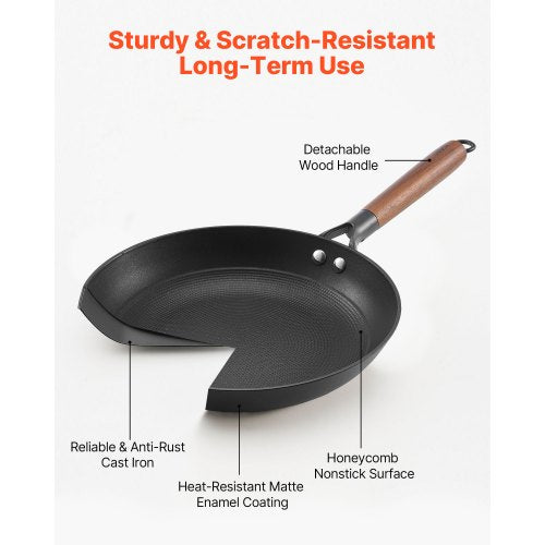 Cast Iron Skillet 3Piece Frying Pan Set 8 10 12 in Nonstick Skillets